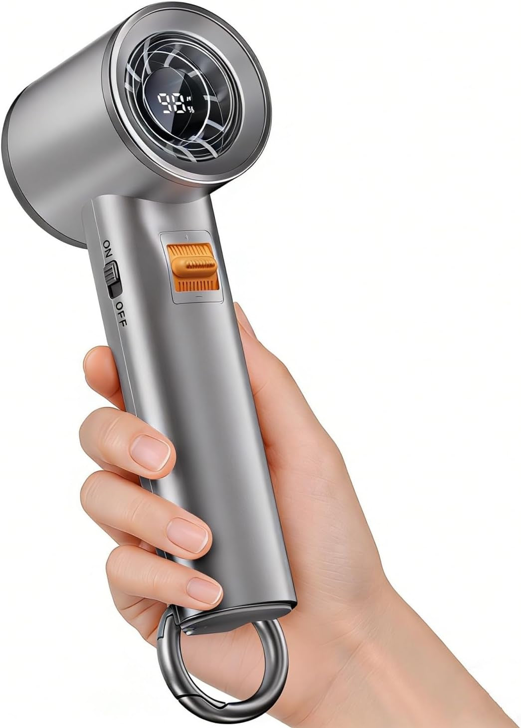 Portable Handheld Turbo Fan for Outdoor- 5000Mah Mini Handheld Personal Pocket Fan for Powerful Airflow Wind - 20Hrs,100 Speeds Adjustable-Digital Display,Gifts for Travel,Outdoor Activites (Camping)