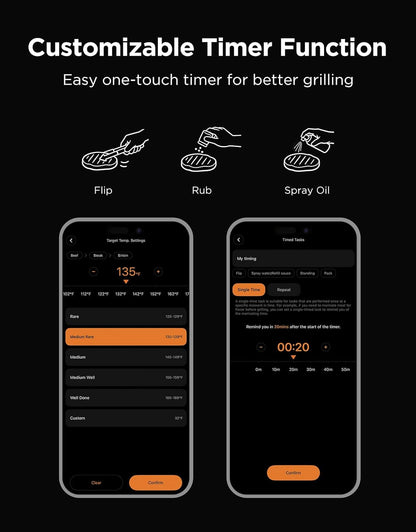 Govee Bluetooth Meat Thermometer Digital with Smart App Timer and Alerts | 2 Probes, 230Ft Bluetooth Range, Smart LCD Backlight, Free Data Storage, Grill Thermometer for Cooking Turkey, Beef, Fish