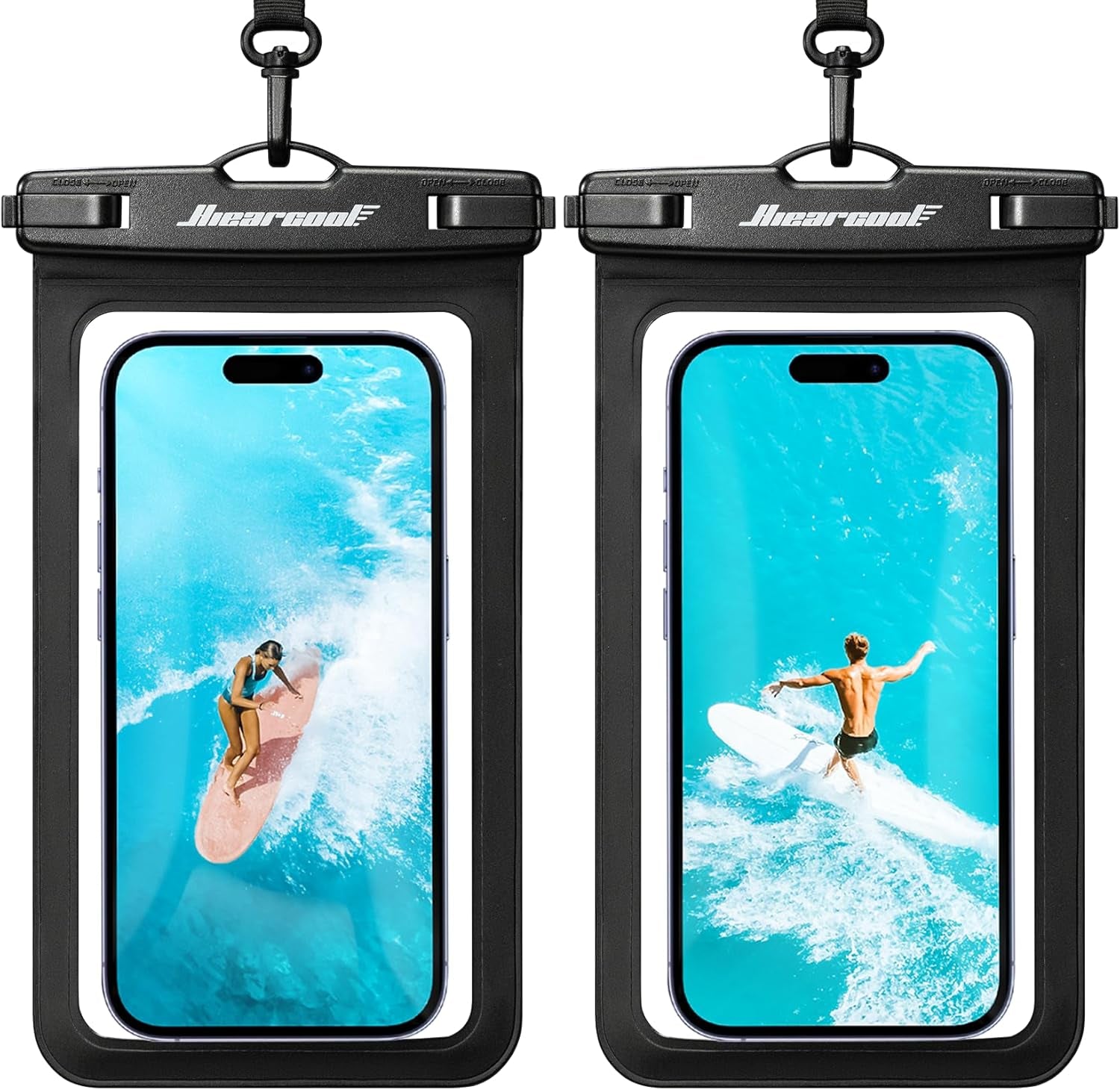 Universal Waterproof Phone Pouch, Dry Bag Compatible for Iphone 17 16 15 14 13 Pro Max XS plus Samsung Galaxy S22 Cellphone up to 8.9", IPX8 Water Proof Cell Phone Case for Beach-2Pack