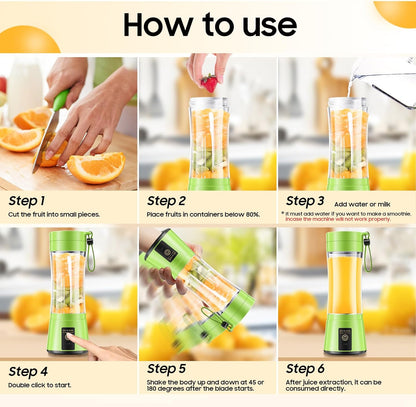 Portable Blender Personal Size Blender - Shakes and Smoothies, Cordless & USB Rechargeable, Lightweight with Bpa-Free Cup Suit in Picnic/Sports/Office