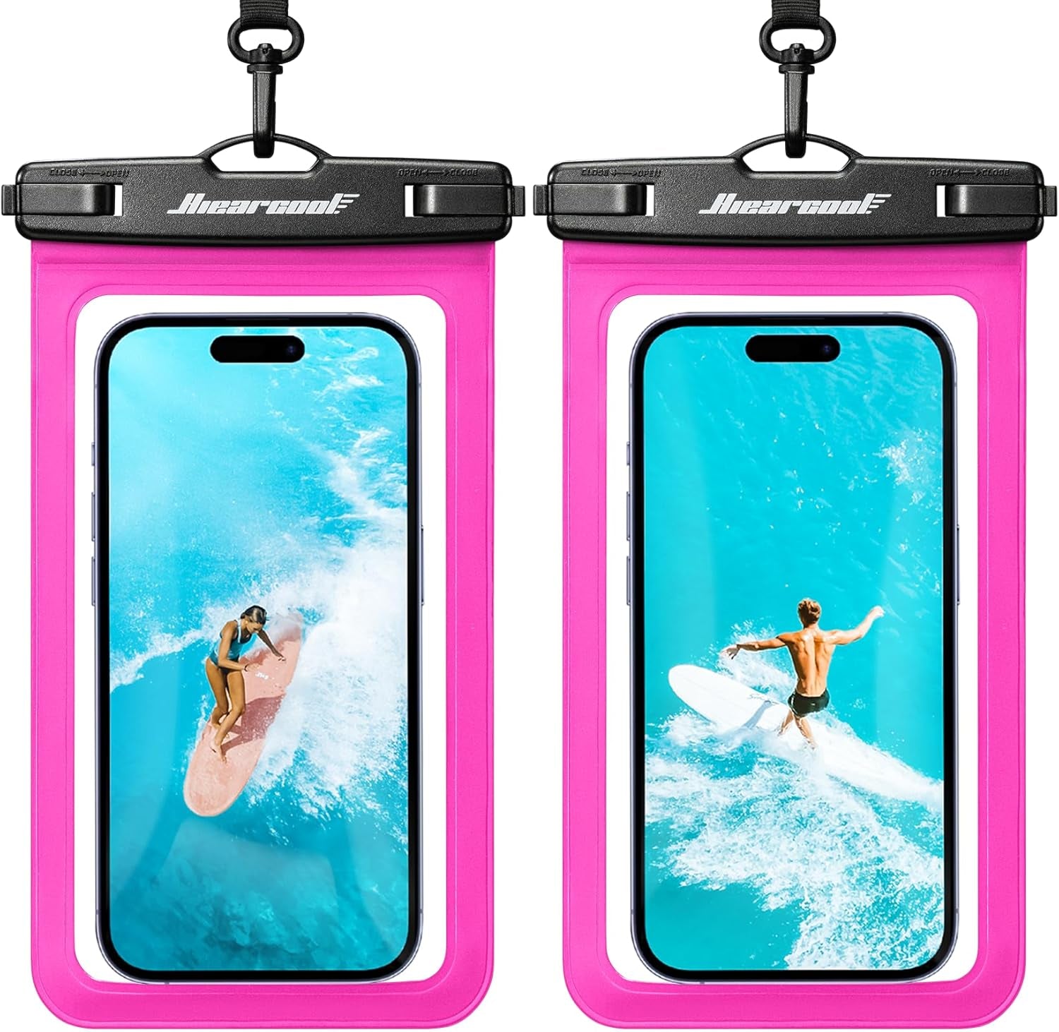 Universal Waterproof Phone Pouch, Dry Bag Compatible for Iphone 17 16 15 14 13 Pro Max XS plus Samsung Galaxy S22 Cellphone up to 8.9", IPX8 Water Proof Cell Phone Case for Beach-2Pack