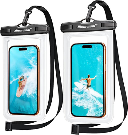 Universal Waterproof Phone Pouch, Dry Bag Compatible for Iphone 17 16 15 14 13 Pro Max XS plus Samsung Galaxy S22 Cellphone up to 8.9", IPX8 Water Proof Cell Phone Case for Beach-2Pack