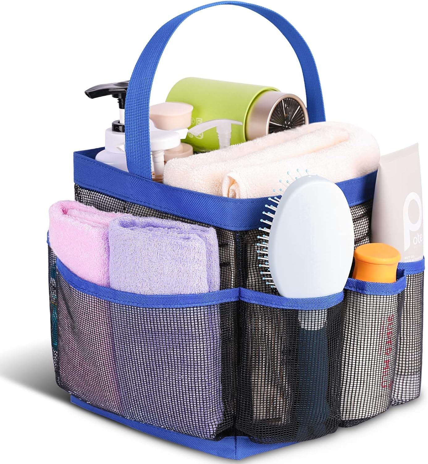 Mesh Shower Caddy Portable for College Dorm Room Essentials, Shower Caddy Dorm with 9-Pocket Large Capacity for Beach, Swimming, Gym, Camping, Travel Essentials