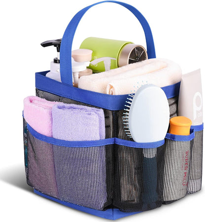 Mesh Shower Caddy Portable for College Dorm Room Essentials, Shower Caddy Dorm with 9-Pocket Large Capacity for Beach, Swimming, Gym, Camping, Travel Essentials