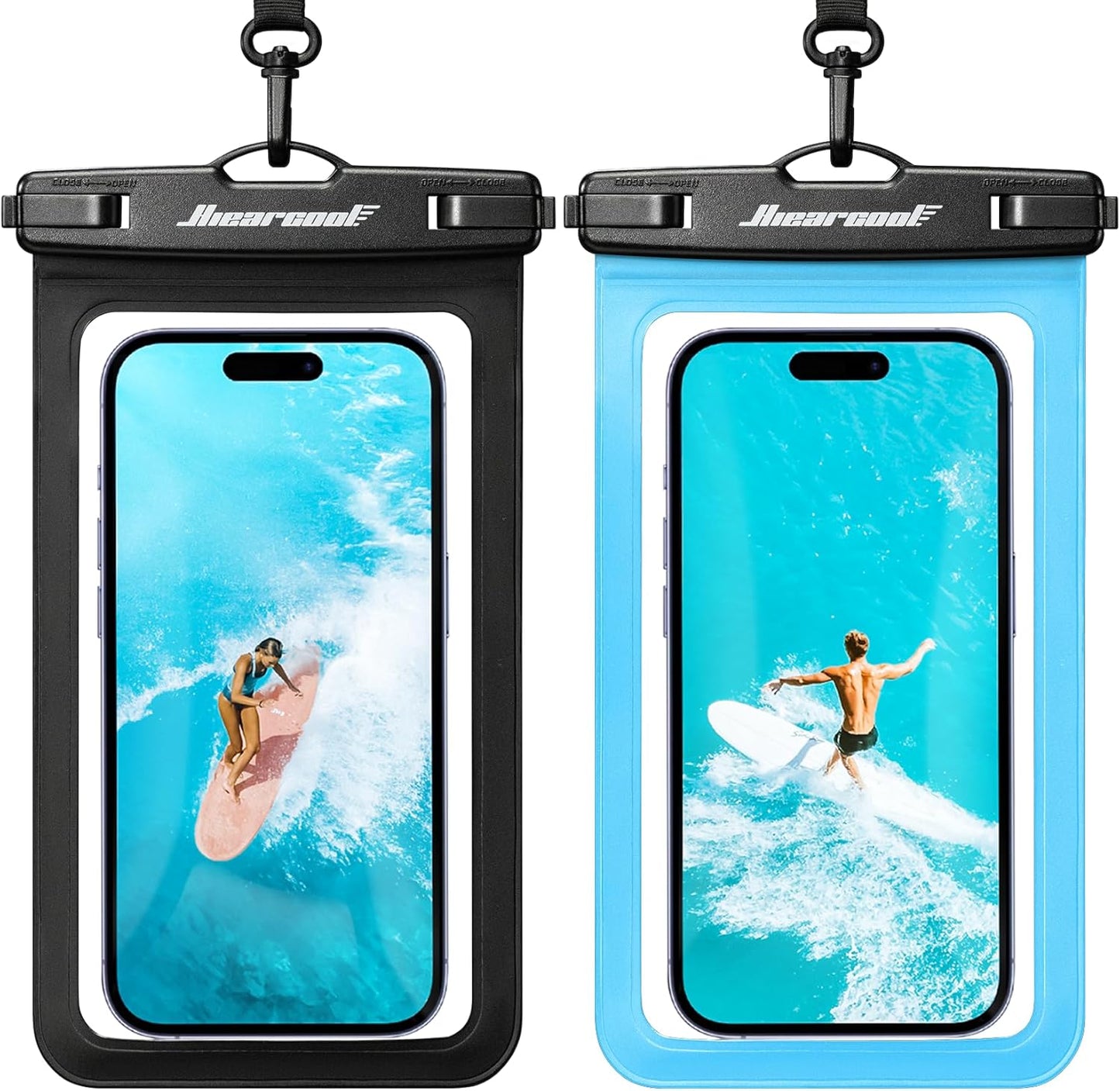 Universal Waterproof Phone Pouch, Dry Bag Compatible for Iphone 17 16 15 14 13 Pro Max XS plus Samsung Galaxy S22 Cellphone up to 8.9", IPX8 Water Proof Cell Phone Case for Beach-2Pack