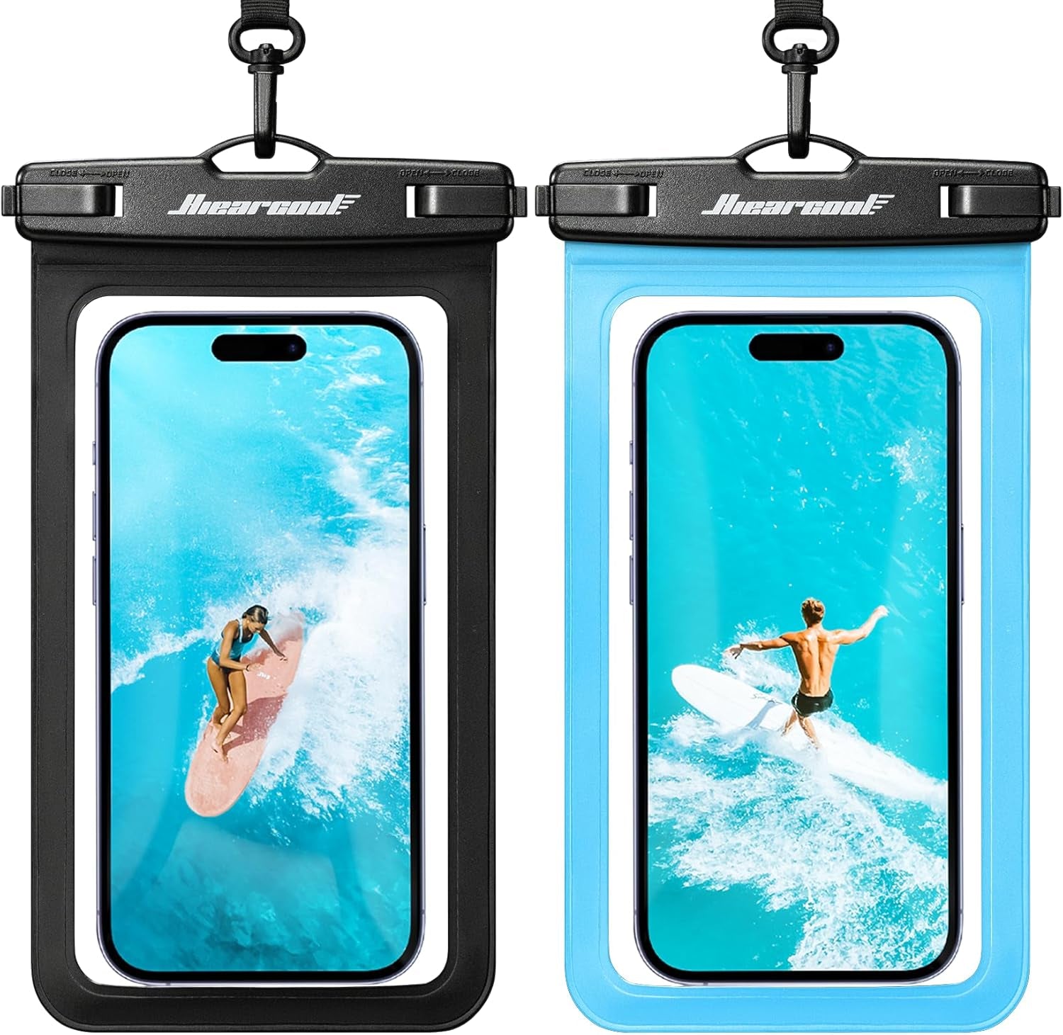 Universal Waterproof Phone Pouch, Dry Bag Compatible for Iphone 17 16 15 14 13 Pro Max XS plus Samsung Galaxy S22 Cellphone up to 8.9", IPX8 Water Proof Cell Phone Case for Beach-2Pack