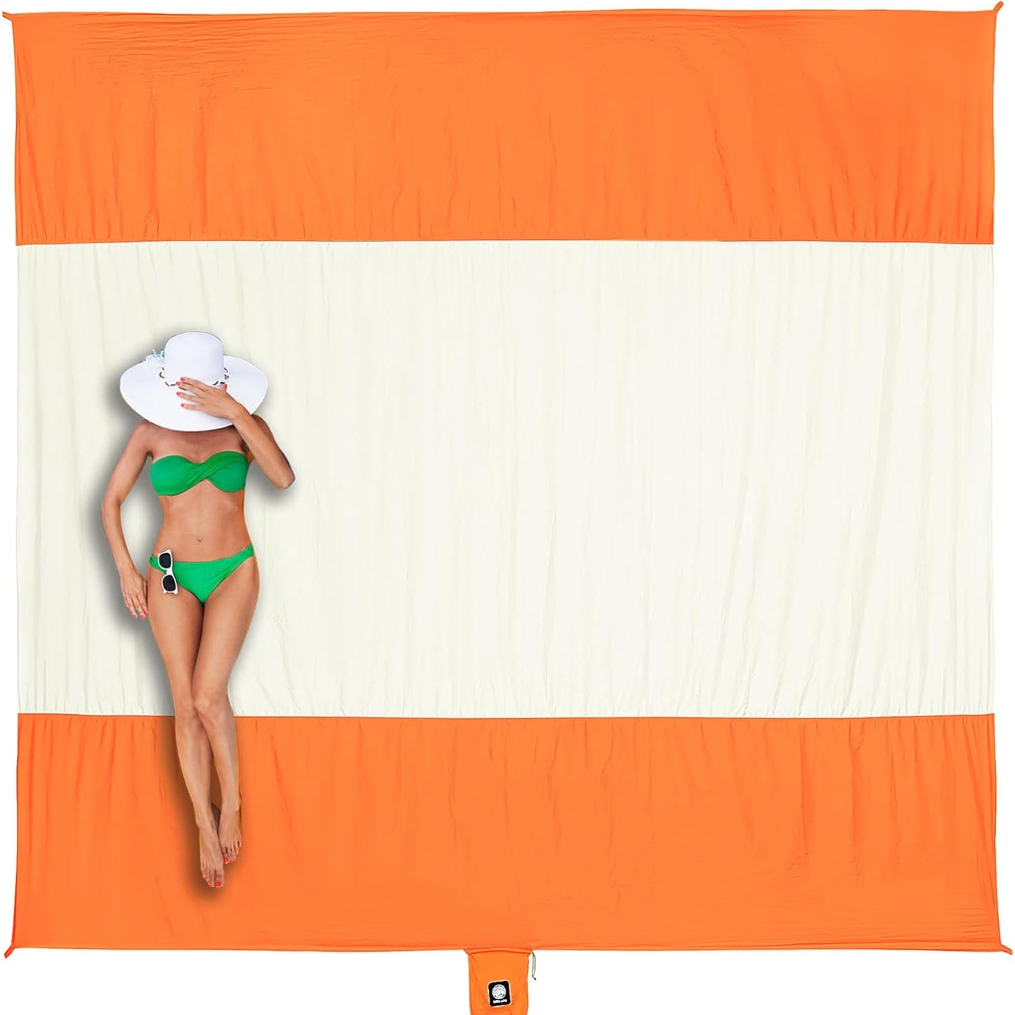 Beach Blanket Sandproof Waterproof, Extra Large Beach Mat, Oversized & Compact Sand Free, Quick Drying Beach Essentials for Vacation, Cruise, Picnic & Camping with Stakes