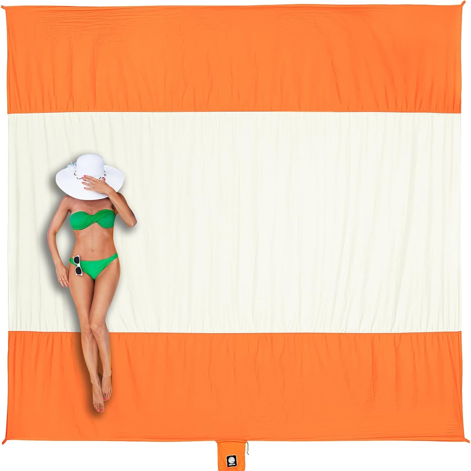 Beach Blanket Sandproof Waterproof, Extra Large Beach Mat, Oversized & Compact Sand Free, Quick Drying Beach Essentials for Vacation, Cruise, Picnic & Camping with Stakes