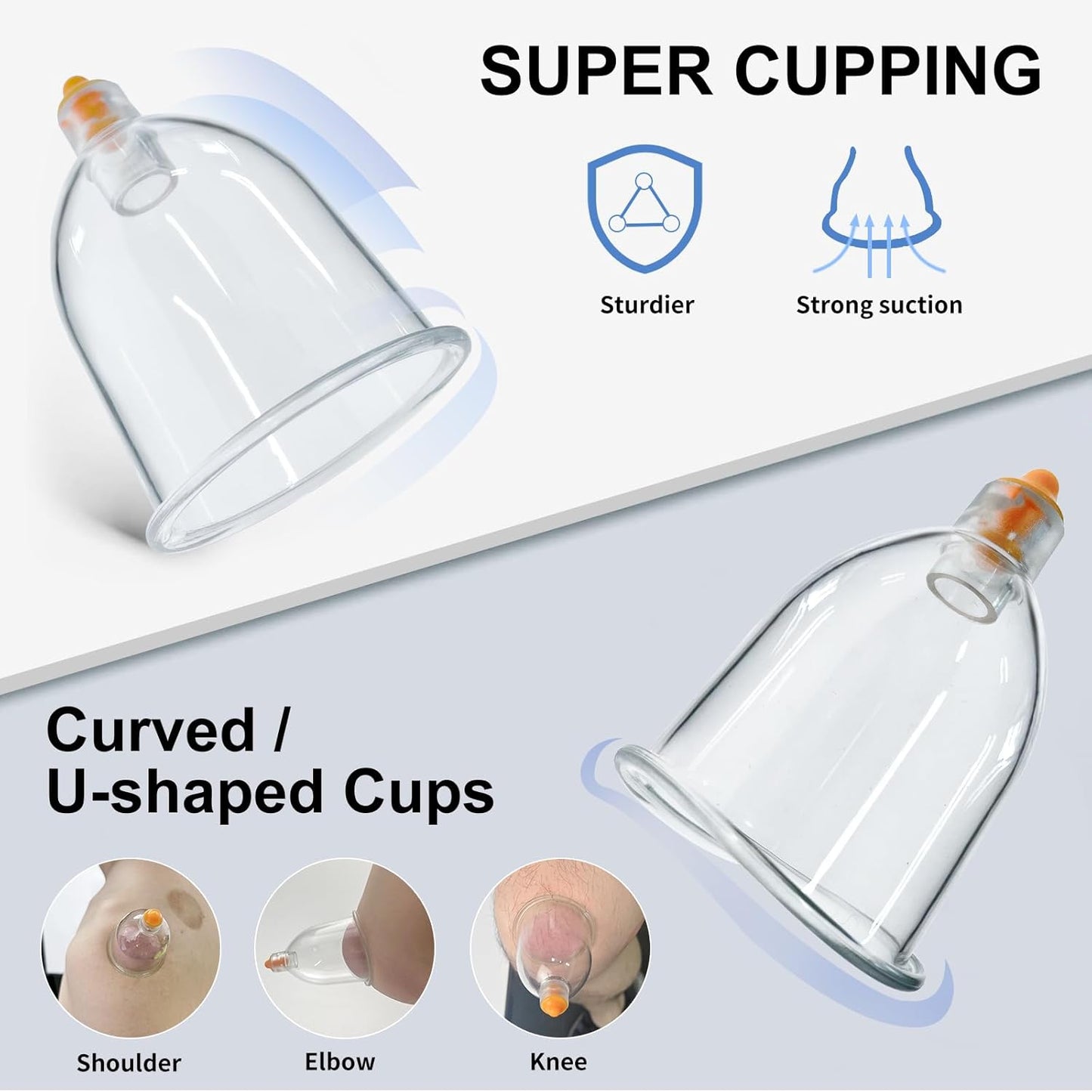 Cupping Set - Cupping Kit for Massage Therapy W/ 12 Cupping Therapy Set for Pain Relief Physical Therapy Body Vacuum Massage Cups with Pump