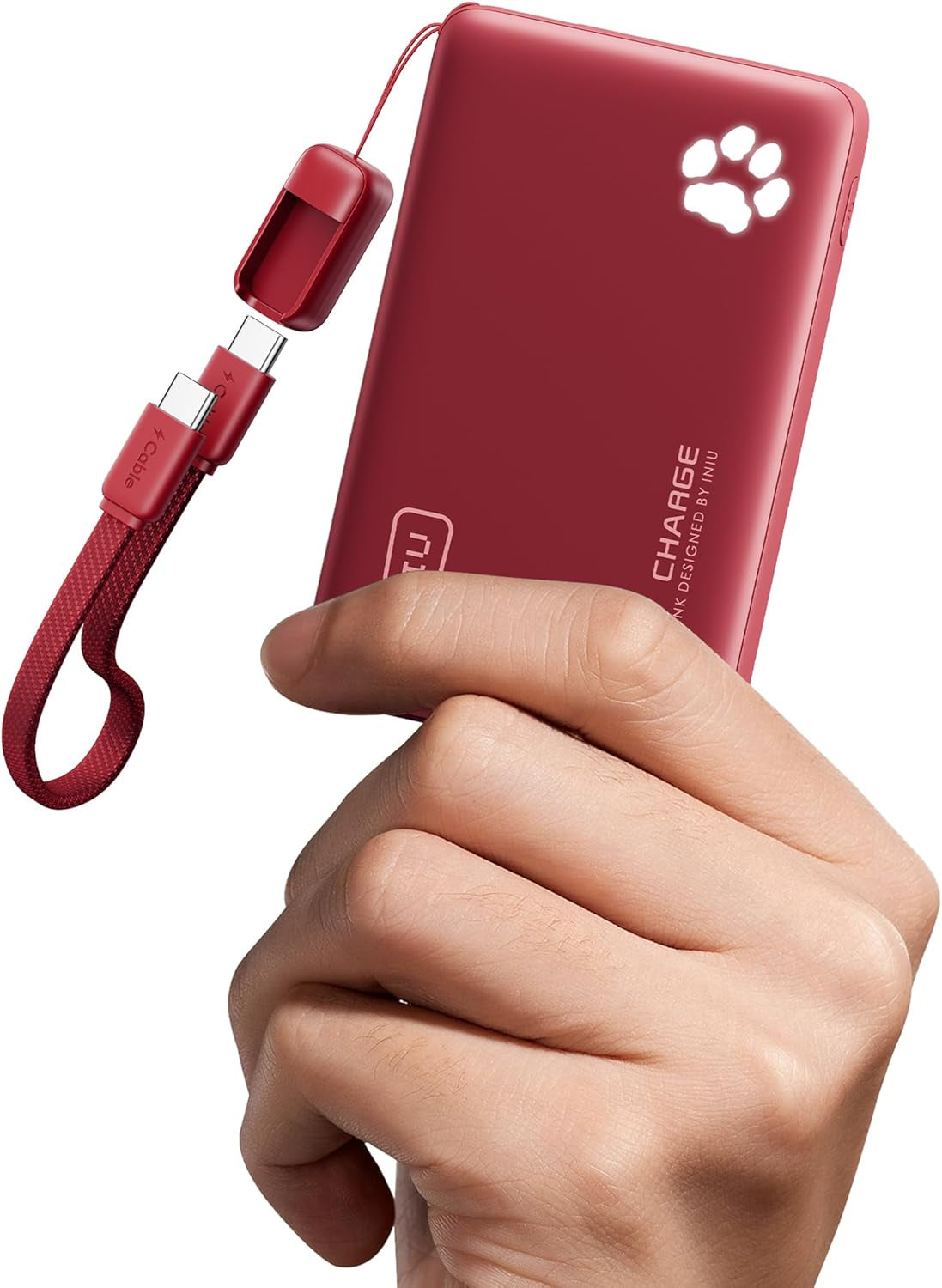 45W Fast Charging Portable Charger, 40% Smaller 10000Mah with Detachable Cable, Flight-Safe Travel Power Bank, USB C External Phone Battery Pack for Iphone 17 16 Pro Ipad Samsung S26 Google Etc