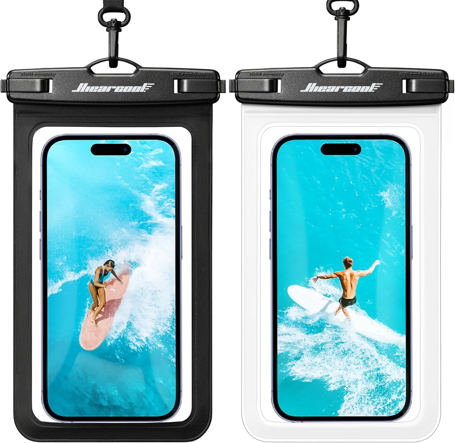 Universal Waterproof Phone Pouch, Dry Bag Compatible for Iphone 17 16 15 14 13 Pro Max XS plus Samsung Galaxy S22 Cellphone up to 8.9", IPX8 Water Proof Cell Phone Case for Beach-2Pack