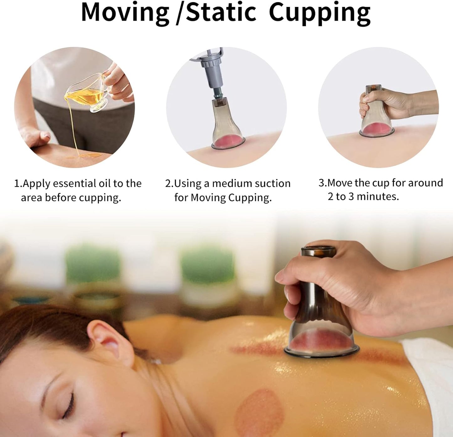 Cupping Set - Cupping Kit for Massage Therapy W/ 12 Cupping Therapy Set for Pain Relief Physical Therapy Body Vacuum Massage Cups with Pump