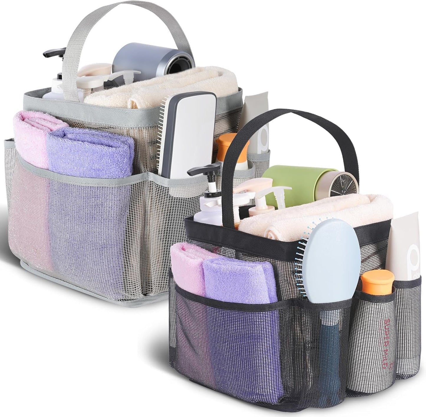 Mesh Shower Caddy Portable for College Dorm Room Essentials, Shower Caddy Dorm with 9-Pocket Large Capacity for Beach, Swimming, Gym, Camping, Travel Essentials
