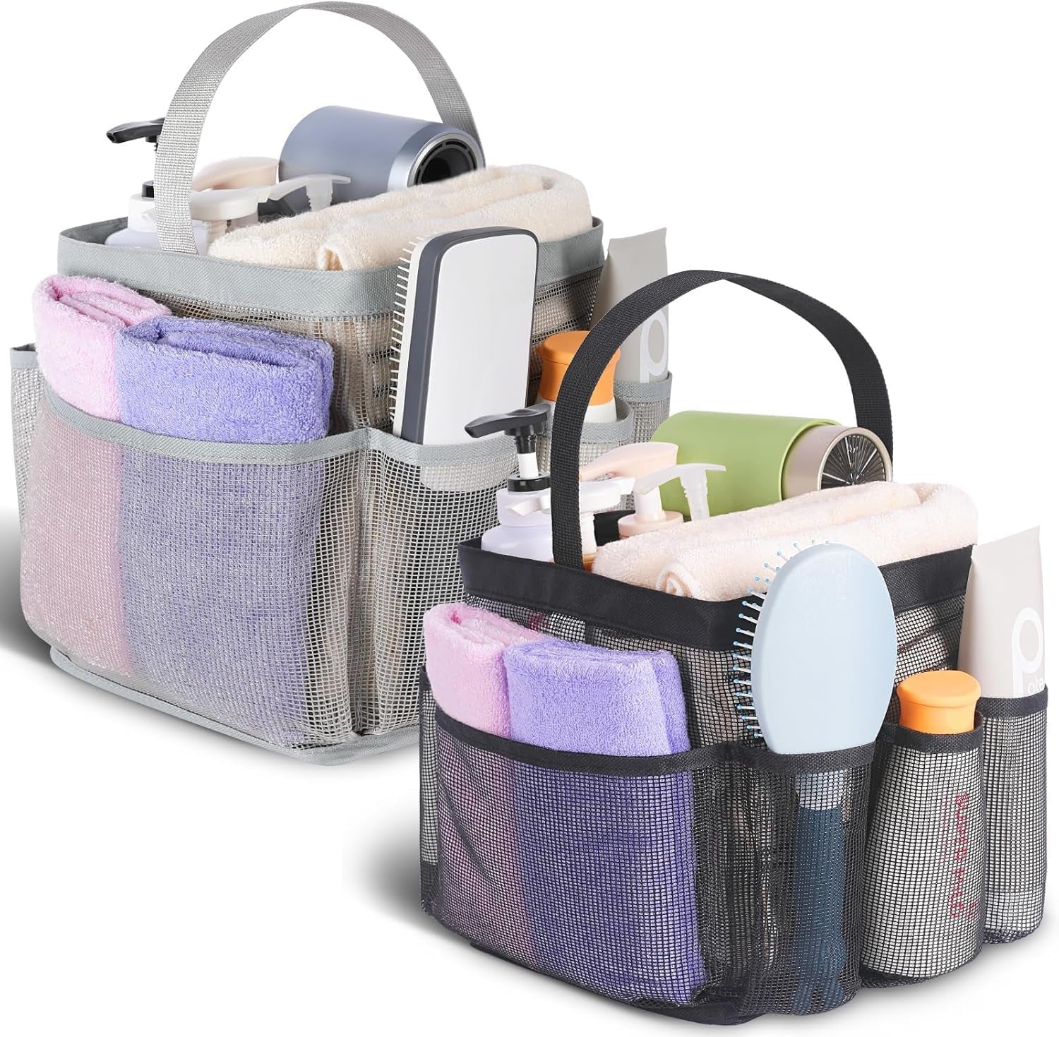 Mesh Shower Caddy Portable for College Dorm Room Essentials, Shower Caddy Dorm with 9-Pocket Large Capacity for Beach, Swimming, Gym, Camping, Travel Essentials