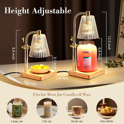 Candle warmer lamp height adjustment and dimensions