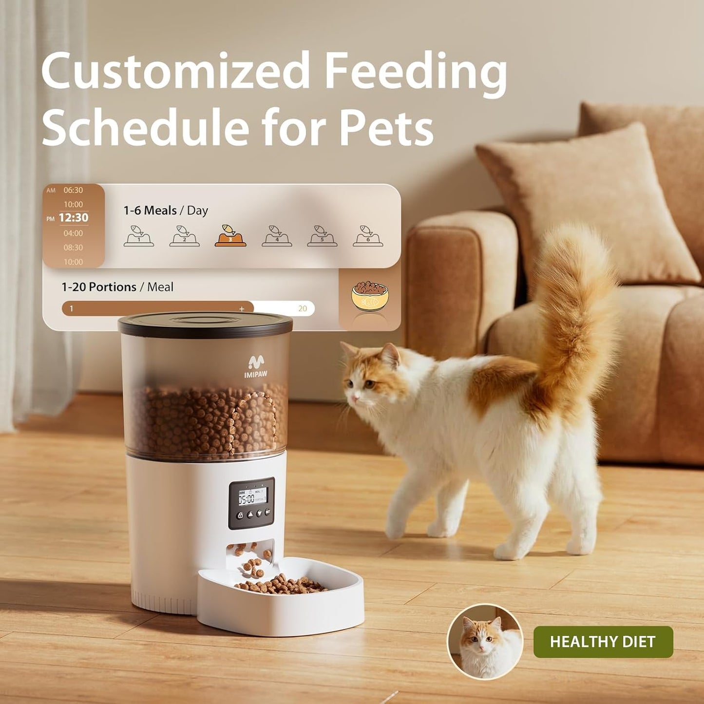Customised feeding schedule of up to six meals a day