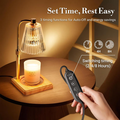 Candle warmer lamp with timer control and auto shut-off