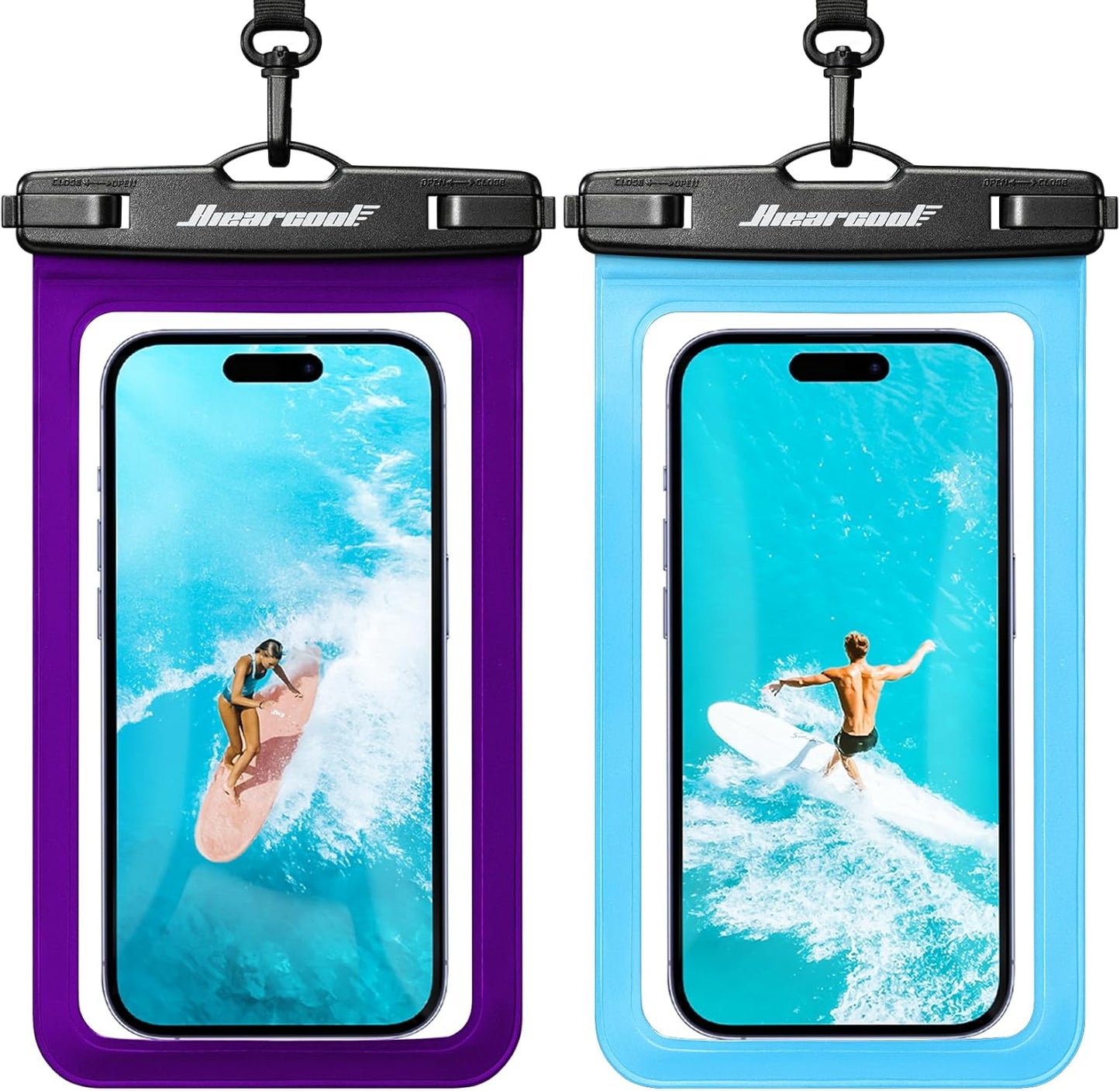 Universal Waterproof Phone Pouch, Dry Bag Compatible for Iphone 17 16 15 14 13 Pro Max XS plus Samsung Galaxy S22 Cellphone up to 8.9", IPX8 Water Proof Cell Phone Case for Beach-2Pack