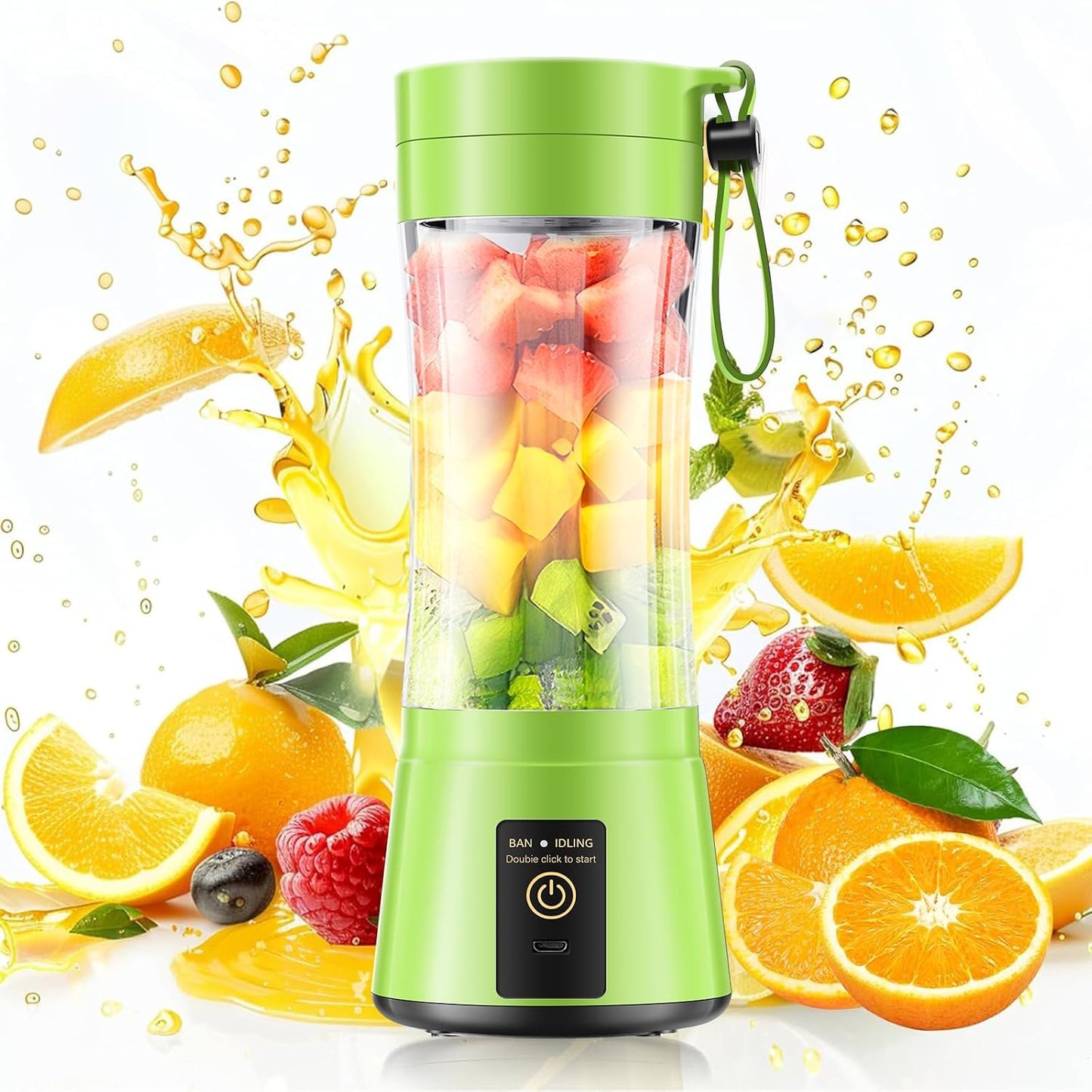Portable Blender Personal Size Blender - Shakes and Smoothies, Cordless & USB Rechargeable, Lightweight with Bpa-Free Cup Suit in Picnic/Sports/Office
