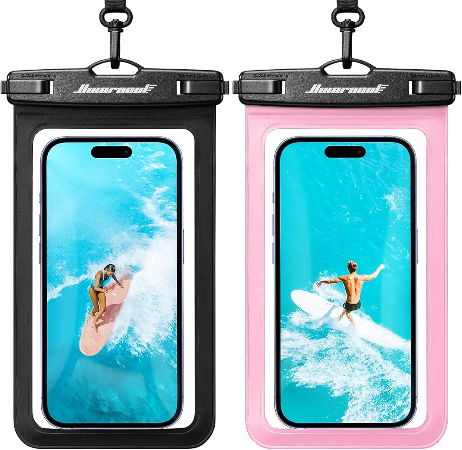 Universal Waterproof Phone Pouch, Dry Bag Compatible for Iphone 17 16 15 14 13 Pro Max XS plus Samsung Galaxy S22 Cellphone up to 8.9", IPX8 Water Proof Cell Phone Case for Beach-2Pack