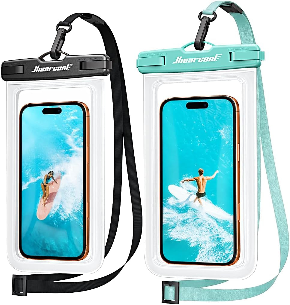 Universal Waterproof Phone Pouch, Dry Bag Compatible for Iphone 17 16 15 14 13 Pro Max XS plus Samsung Galaxy S22 Cellphone up to 8.9", IPX8 Water Proof Cell Phone Case for Beach-2Pack