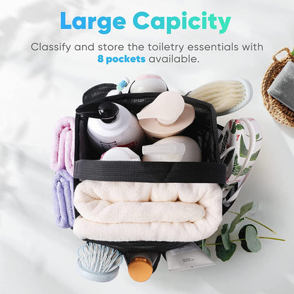Mesh Shower Caddy Portable for College Dorm Room Essentials, Shower Caddy Dorm with 9-Pocket Large Capacity for Beach, Swimming, Gym, Camping, Travel Essentials