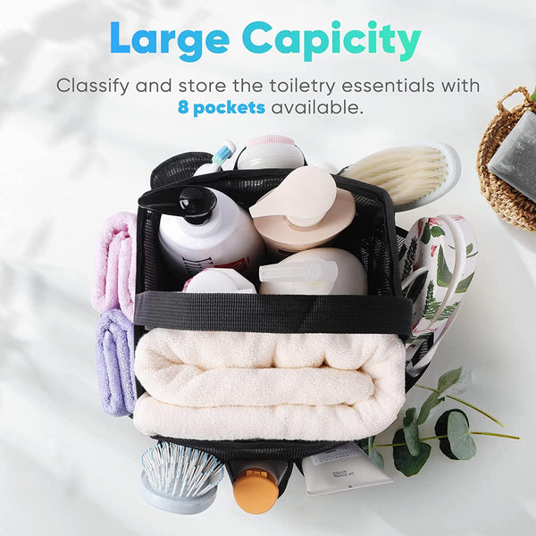 Mesh Shower Caddy Portable for College Dorm Room Essentials, Shower Caddy Dorm with 9-Pocket Large Capacity for Beach, Swimming, Gym, Camping, Travel Essentials
