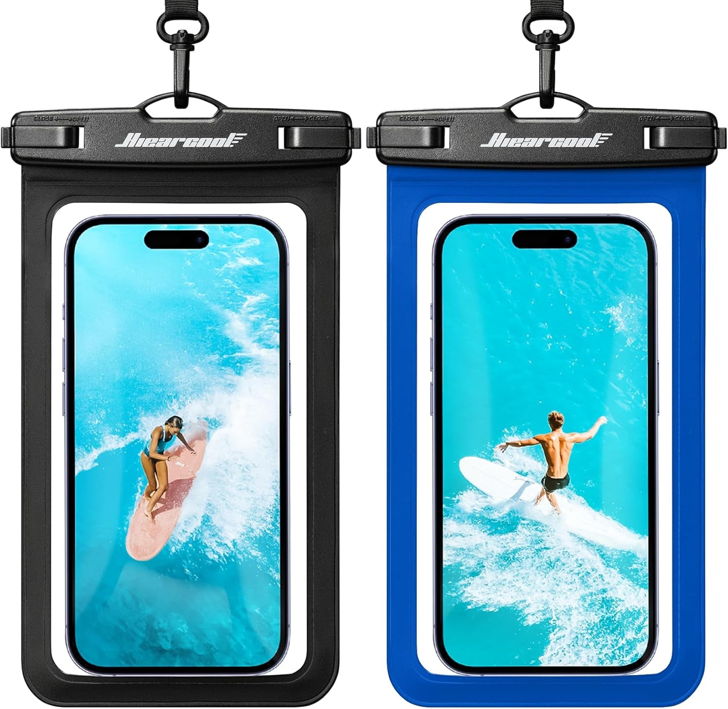 Universal Waterproof Phone Pouch, Dry Bag Compatible for Iphone 17 16 15 14 13 Pro Max XS plus Samsung Galaxy S22 Cellphone up to 8.9", IPX8 Water Proof Cell Phone Case for Beach-2Pack