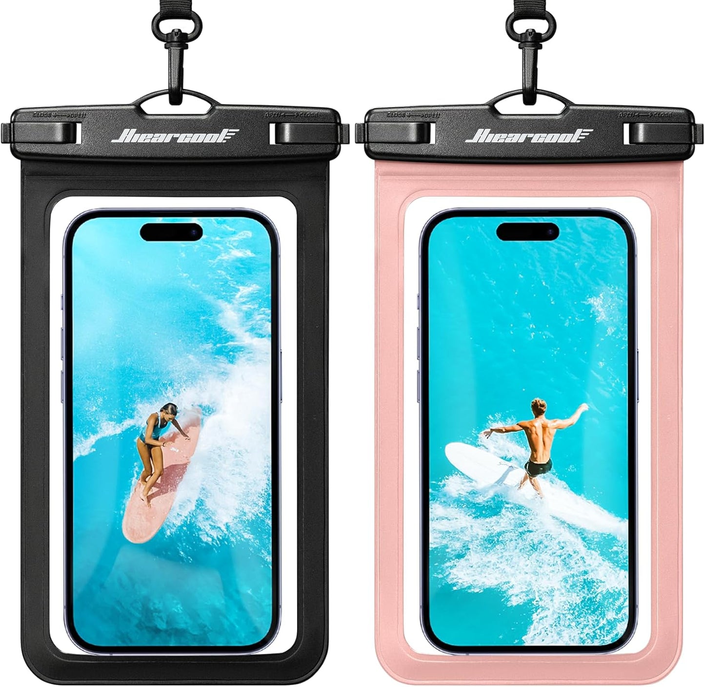 Universal Waterproof Phone Pouch, Dry Bag Compatible for Iphone 17 16 15 14 13 Pro Max XS plus Samsung Galaxy S22 Cellphone up to 8.9", IPX8 Water Proof Cell Phone Case for Beach-2Pack