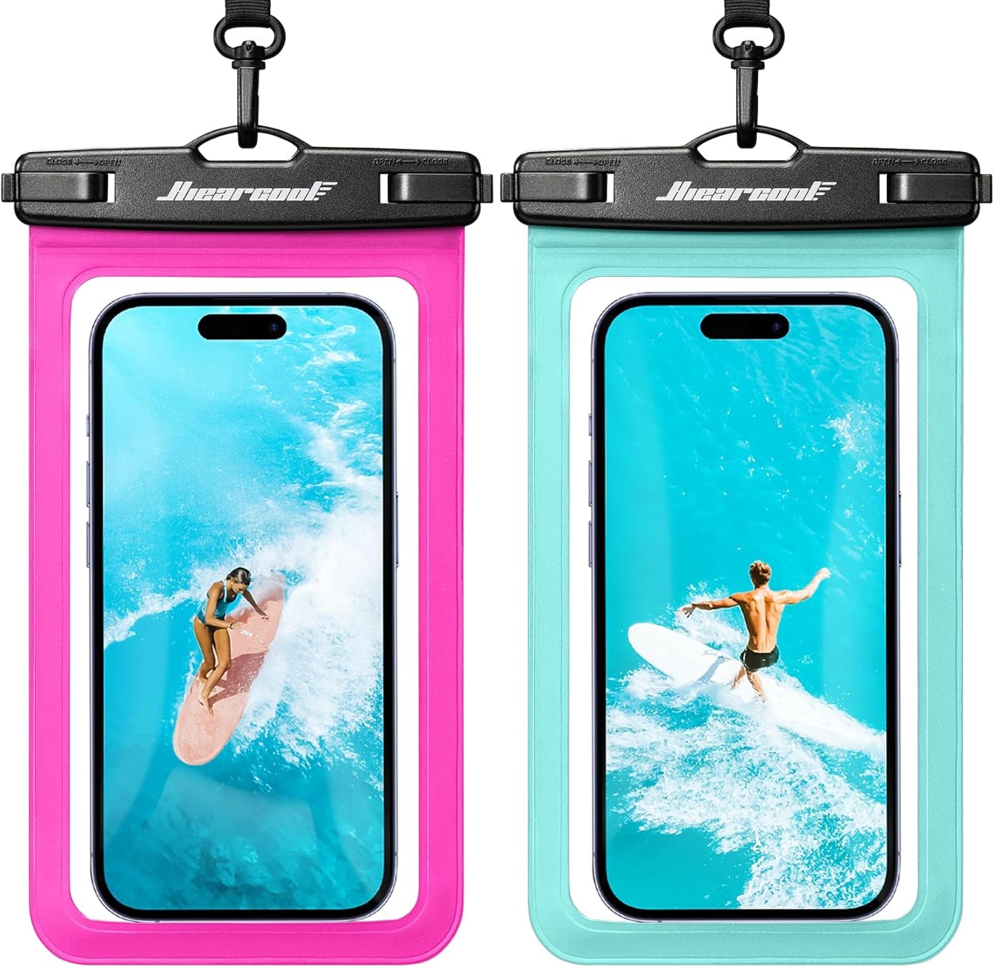 Universal Waterproof Phone Pouch, Dry Bag Compatible for Iphone 17 16 15 14 13 Pro Max XS plus Samsung Galaxy S22 Cellphone up to 8.9", IPX8 Water Proof Cell Phone Case for Beach-2Pack