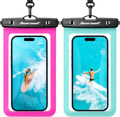Universal Waterproof Phone Pouch, Dry Bag Compatible for Iphone 17 16 15 14 13 Pro Max XS plus Samsung Galaxy S22 Cellphone up to 8.9", IPX8 Water Proof Cell Phone Case for Beach-2Pack