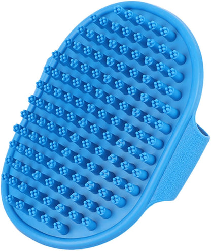 Pet Hair Removal Glove for Dogs & Cats, 2-In-1 Deshedding Brush & Massage Mitt - Grooming Gloves for Shedding Control, Bathing and Washing, Safe for Short/Long Hair Pets 2-Pack (Blue)