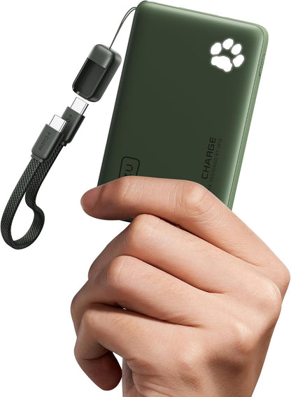 45W Fast Charging Portable Charger, 40% Smaller 10000Mah with Detachable Cable, Flight-Safe Travel Power Bank, USB C External Phone Battery Pack for Iphone 17 16 Pro Ipad Samsung S26 Google Etc