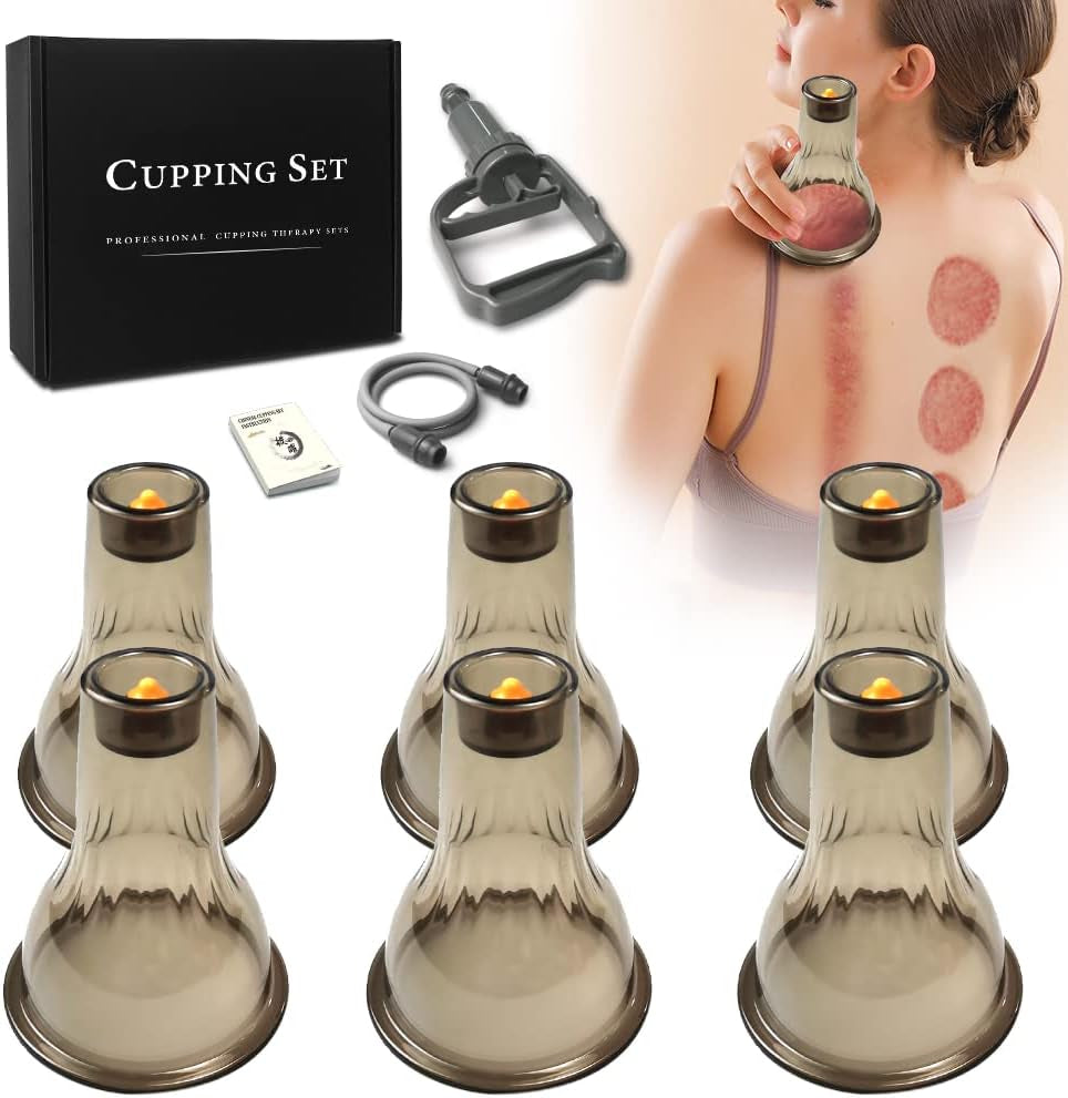 Cupping Set - Cupping Kit for Massage Therapy W/ 12 Cupping Therapy Set for Pain Relief Physical Therapy Body Vacuum Massage Cups with Pump