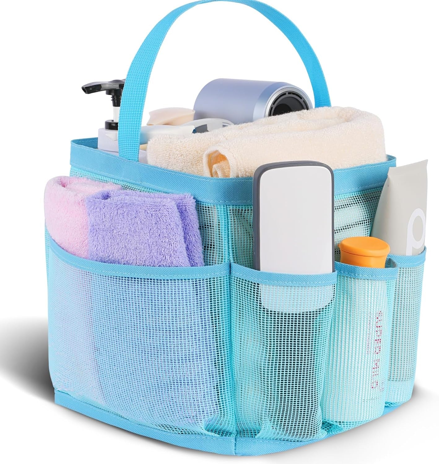Mesh Shower Caddy Portable for College Dorm Room Essentials, Shower Caddy Dorm with 9-Pocket Large Capacity for Beach, Swimming, Gym, Camping, Travel Essentials