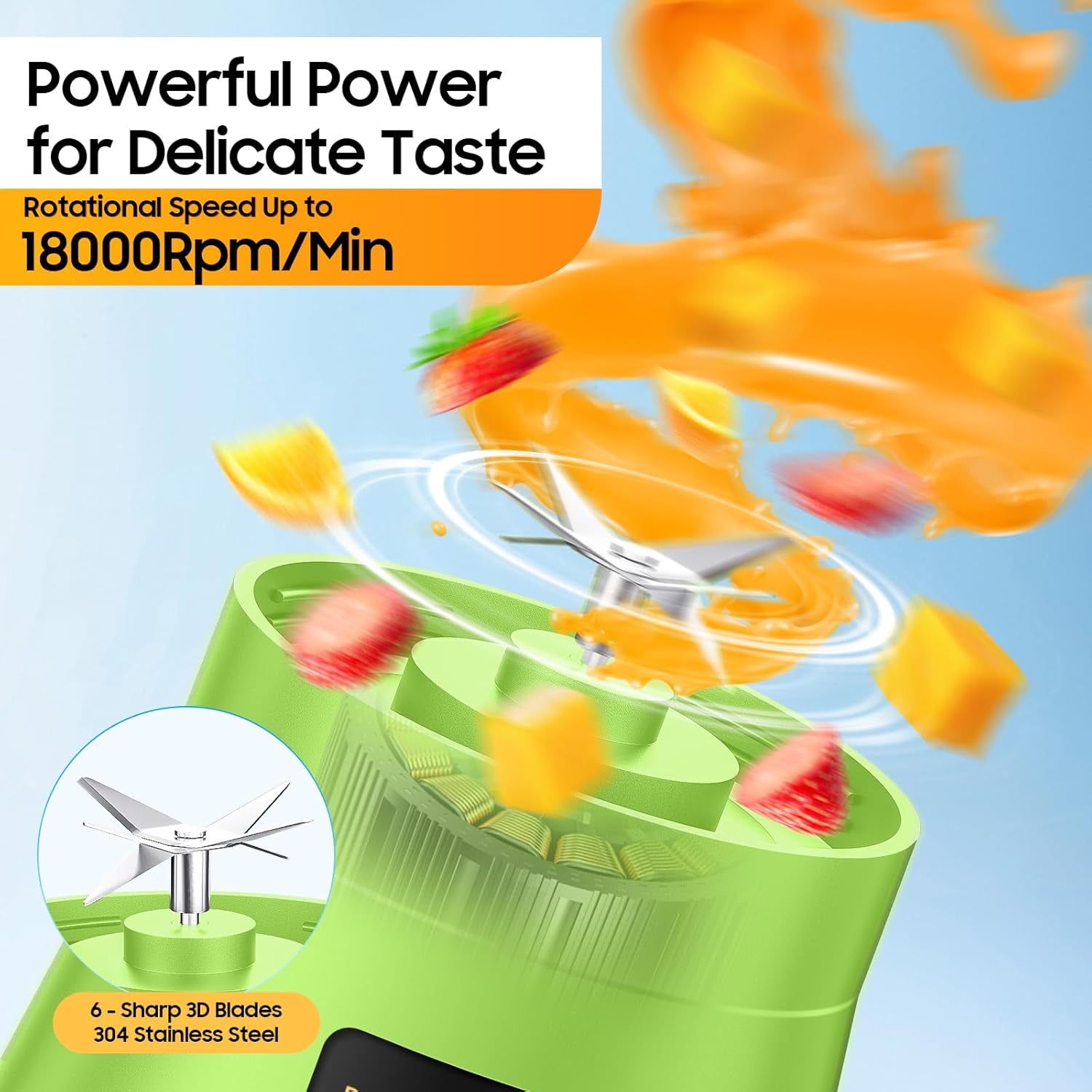 Portable Blender Personal Size Blender - Shakes and Smoothies, Cordless & USB Rechargeable, Lightweight with Bpa-Free Cup Suit in Picnic/Sports/Office