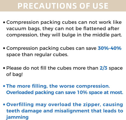 4 Set/6 Set/8 Set Compression Packing Cubes Travel Accessories Expandable Packing Organizers (Half Mesh, 6-Black)