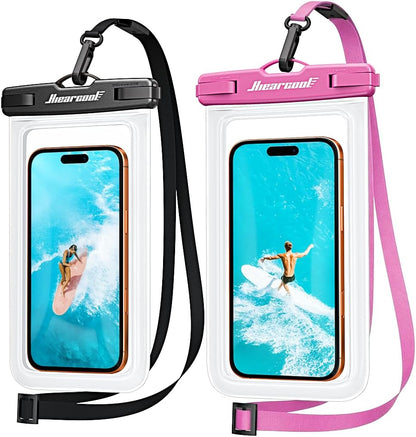 Universal Waterproof Phone Pouch, Dry Bag Compatible for Iphone 17 16 15 14 13 Pro Max XS plus Samsung Galaxy S22 Cellphone up to 8.9", IPX8 Water Proof Cell Phone Case for Beach-2Pack