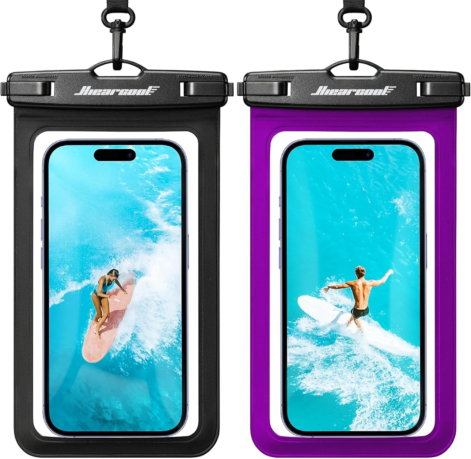 Universal Waterproof Phone Pouch, Dry Bag Compatible for Iphone 17 16 15 14 13 Pro Max XS plus Samsung Galaxy S22 Cellphone up to 8.9", IPX8 Water Proof Cell Phone Case for Beach-2Pack