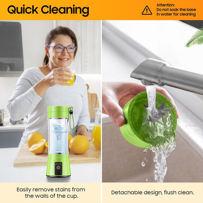 Portable Blender Personal Size Blender - Shakes and Smoothies, Cordless & USB Rechargeable, Lightweight with Bpa-Free Cup Suit in Picnic/Sports/Office