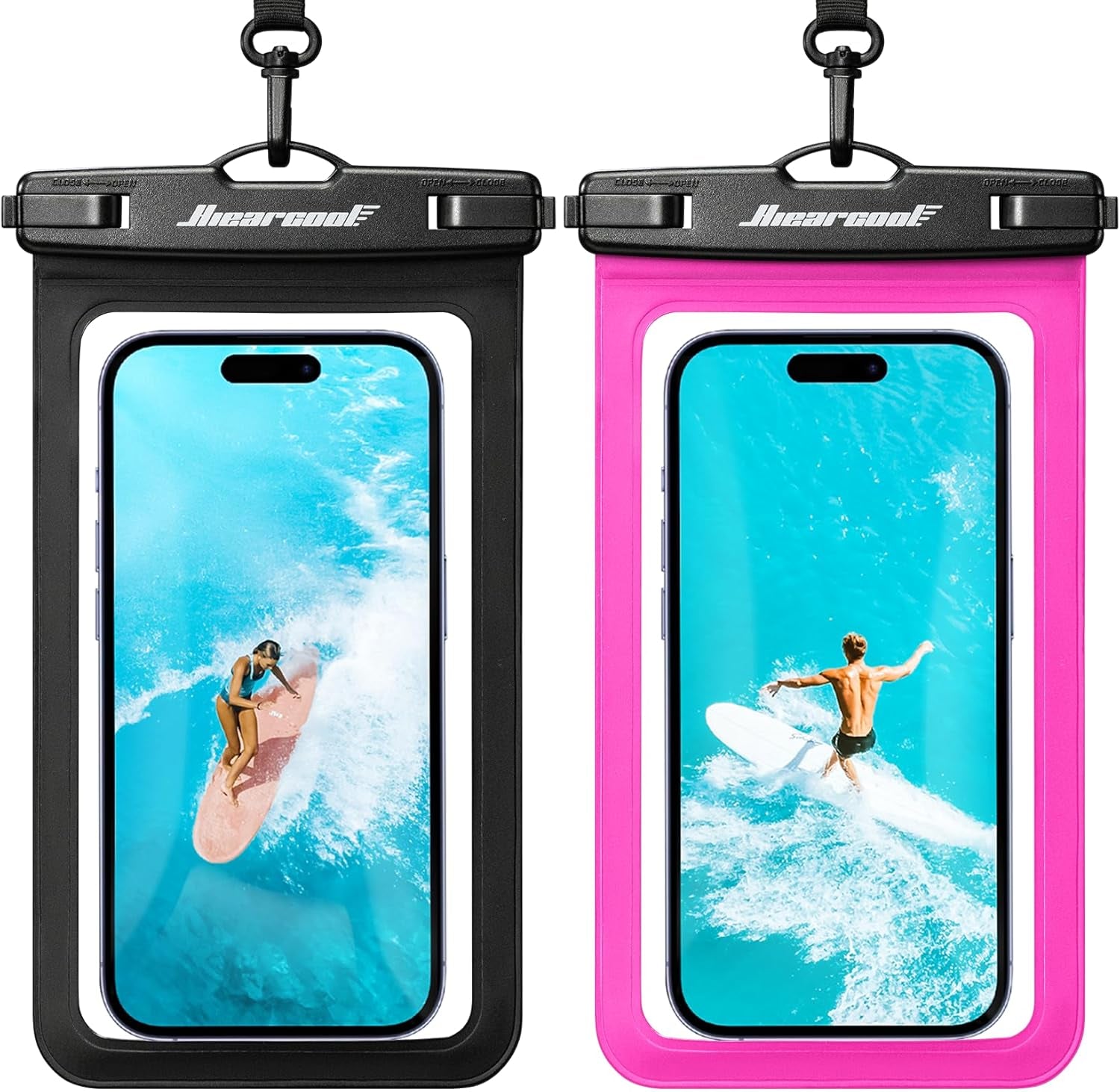 Universal Waterproof Phone Pouch, Dry Bag Compatible for Iphone 17 16 15 14 13 Pro Max XS plus Samsung Galaxy S22 Cellphone up to 8.9", IPX8 Water Proof Cell Phone Case for Beach-2Pack