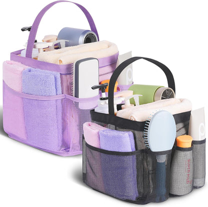 Mesh Shower Caddy Portable for College Dorm Room Essentials, Shower Caddy Dorm with 9-Pocket Large Capacity for Beach, Swimming, Gym, Camping, Travel Essentials