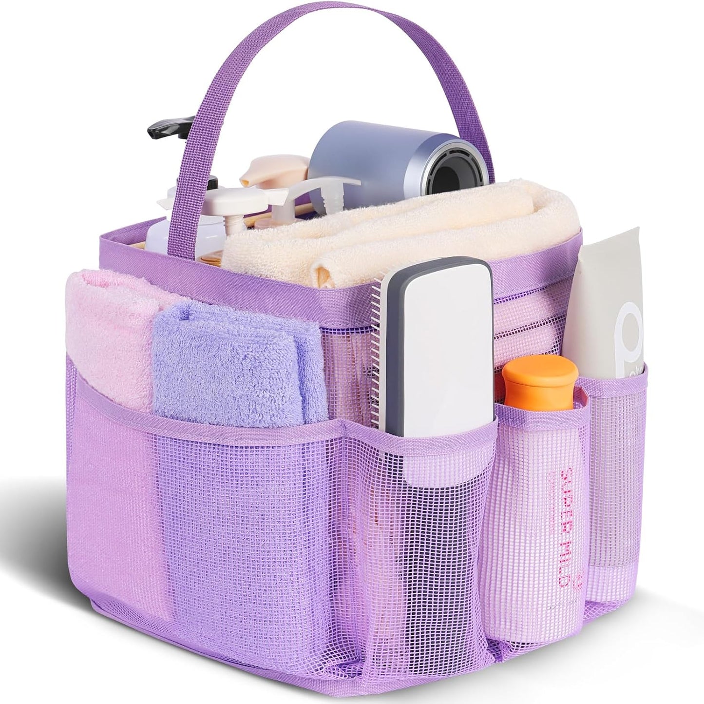 Mesh Shower Caddy Portable for College Dorm Room Essentials, Shower Caddy Dorm with 9-Pocket Large Capacity for Beach, Swimming, Gym, Camping, Travel Essentials
