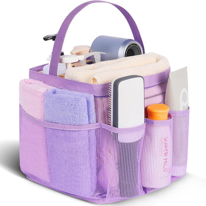 Mesh Shower Caddy Portable for College Dorm Room Essentials, Shower Caddy Dorm with 9-Pocket Large Capacity for Beach, Swimming, Gym, Camping, Travel Essentials