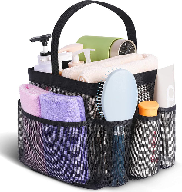 Mesh Shower Caddy Portable for College Dorm Room Essentials, Shower Caddy Dorm with 9-Pocket Large Capacity for Beach, Swimming, Gym, Camping, Travel Essentials
