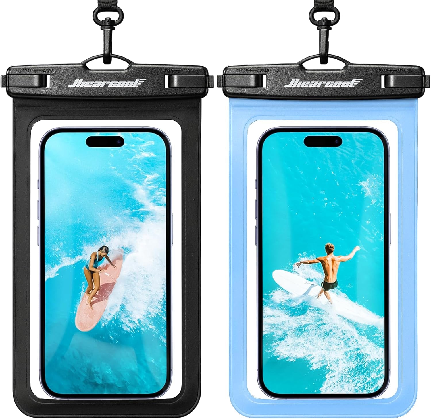 Universal Waterproof Phone Pouch, Dry Bag Compatible for Iphone 17 16 15 14 13 Pro Max XS plus Samsung Galaxy S22 Cellphone up to 8.9", IPX8 Water Proof Cell Phone Case for Beach-2Pack